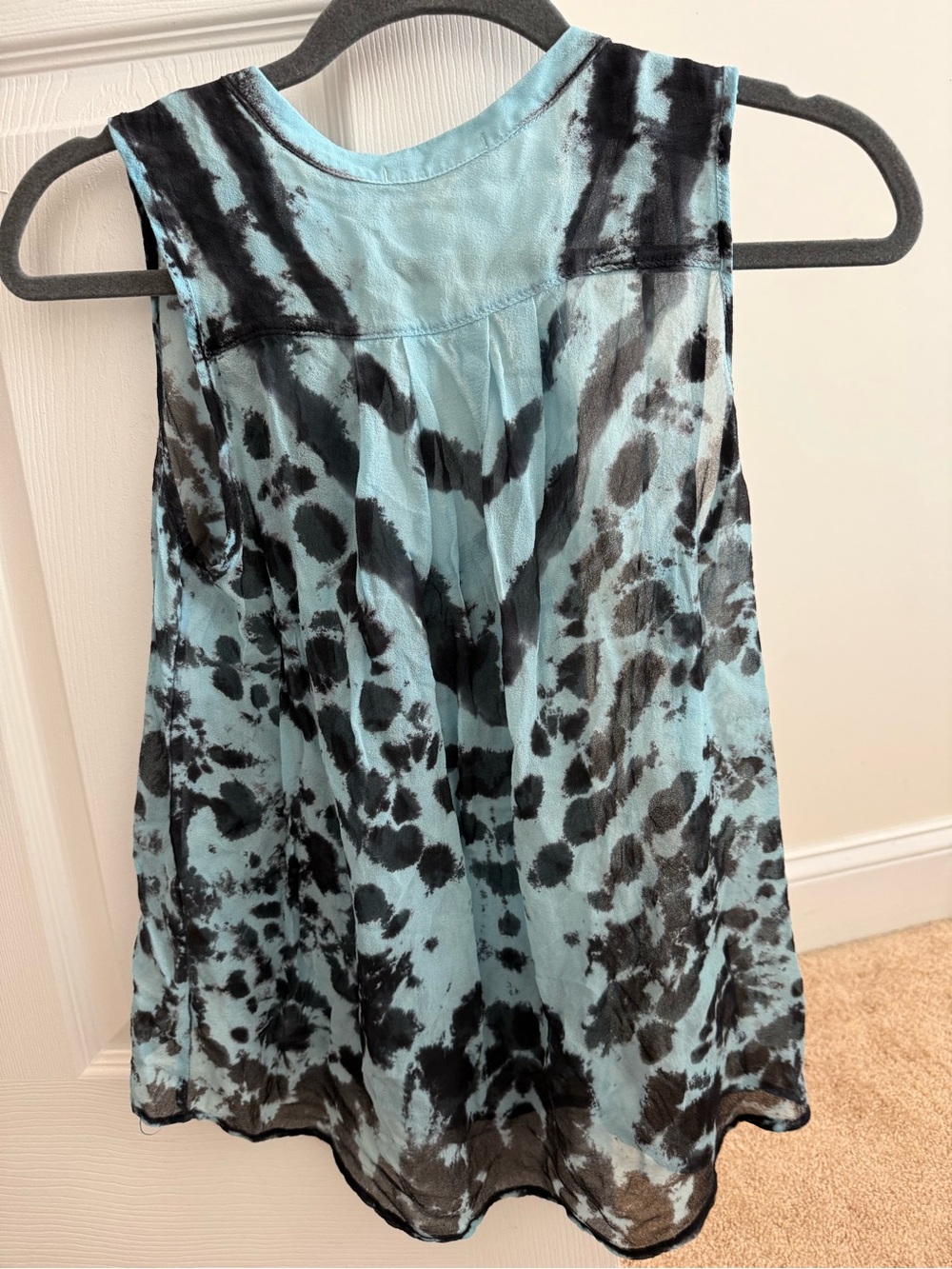 Red Haute Black and Light Blue Tie-Dye Sleeveless Camisole - Picture 2 of 3